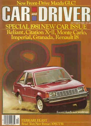 CAR & DRIVER 1980 OCT - R5 TURBO, 924 TURBO, 308GTBi